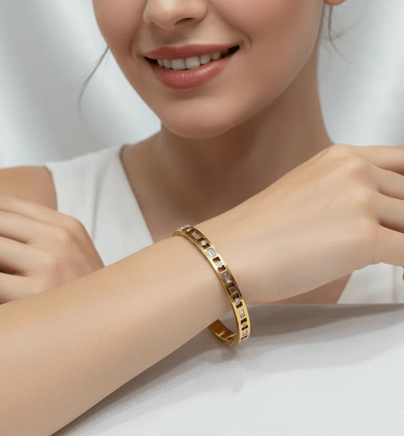 Square Prism Crystal Bangle